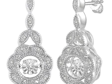 1 20 Ctw Round Cut Diamond Emotion Earrings in Sterling Silver Online Sale