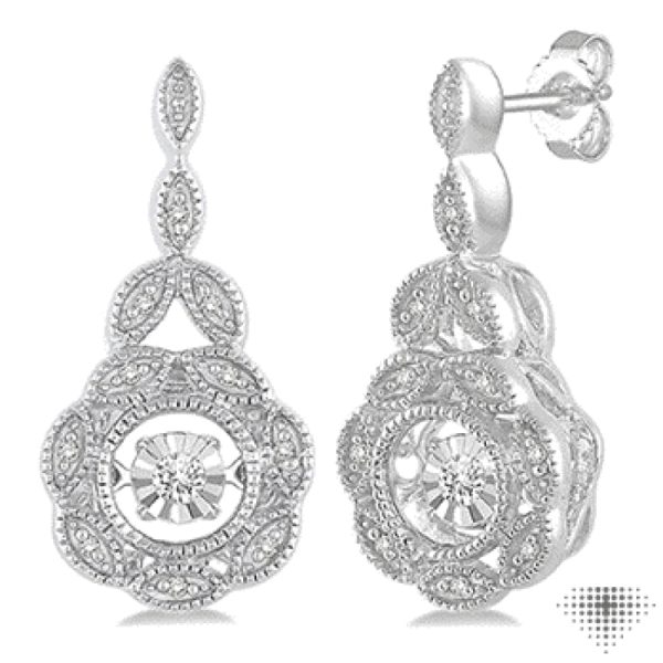 1 20 Ctw Round Cut Diamond Emotion Earrings in Sterling Silver Online Sale