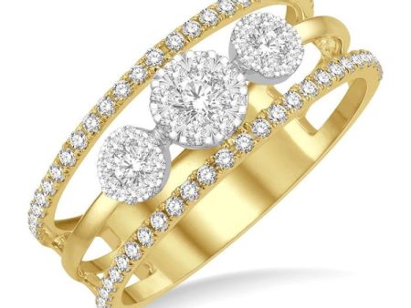 1 2 Ctw Lovebright Round Cut Diamond Ladies Ring in 14K Yellow and White Gold Sale