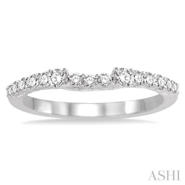 1 2 Ctw Round Cut Diamond Wedding Band in 14K White Gold Discount