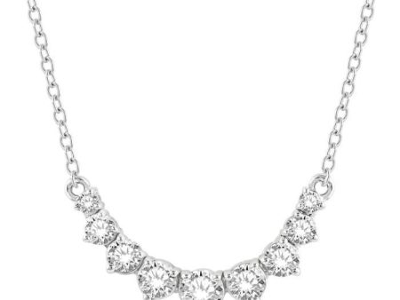 1 2 Ctw Graduated Diamond Smile Necklace in 14K White Gold Online now