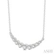 1 2 Ctw Diamond Smile Necklace in 14K White Gold For Discount