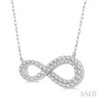 1 4 Ctw Infinity Round Cut Diamond Necklace in 14K White Gold Sale