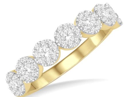 1 2 Ctw Jointed Circular Mount Lovebright round Cut Diamond Ring in 14K Yellow and White Gold For Cheap