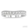 1 2 Ctw Arched Round Cut Diamond Wedding Band in 14K White Gold For Cheap