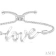 1 20 Ctw Love Scribed Round Cut Diamond Lariat Bracelet in Sterling Silver Discount