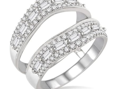 1 1 10 ctw Diamond Insert Ring in 14K White Gold Sale