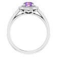 Sterling Silver Natural Amethyst & 1 3 CTW Natural Diamond Ring on Sale