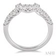 1 2 Ctw Round Cut Diamond Wedding Band in 14K White Gold Discount