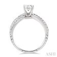 1 3 Ctw Diamond Semi-Mount Engagement Ring in 14K White Gold Hot on Sale