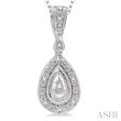 1 20 Ctw Pear Shape Single Cut Diamond Pendant in Sterling Silver with Chain on Sale