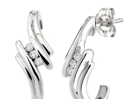 1 10 Ctw Round Cut Diamond Earrings in Sterling Silver Online now