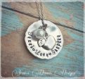 Teacher Necklace * Teach Love Inspire * Apple - Freshwater Pearl Bead * Texturized * Disc * Teacher Gift * Personalized * End of the year Fashion