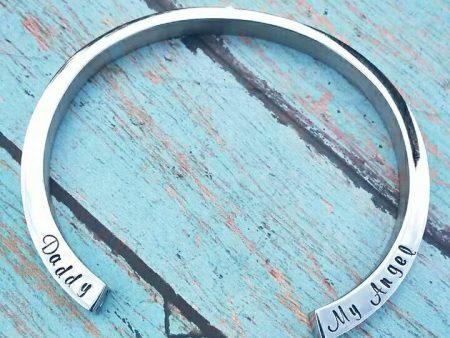 SALE! Cremation Bangle - Urn Bracelet - Personalized - Custom Urn Jewelry - Memorial Jewelry - Daddy My Angel - Cremation Bracelet Hot on Sale