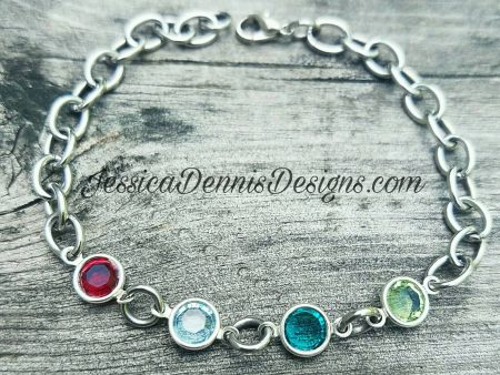 Swarovski Crystal Birthstone Bracelet With up to 13 birthstones Grandma s Grandchildren - Mom Bracelet - Mom Birthday Gift - Custom Made For Cheap