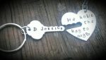 SALE*Personalized Key to my heart Set of 2 Necklace and Keychain for Him and Her on Sale