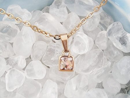 Tiny Square Cremation Ash Necklace Discount