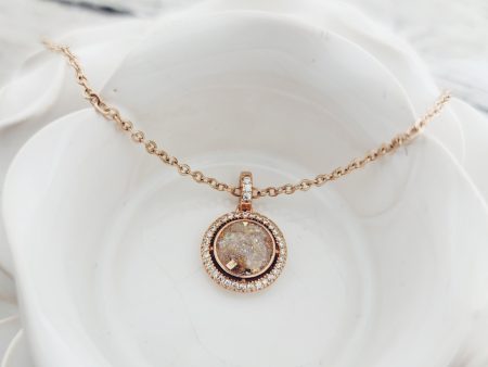 Rose Gold Cubic Zirconia Cremation Necklace Cheap