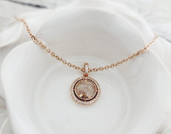 Rose Gold Cubic Zirconia Cremation Necklace Cheap