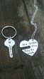 SALE*Personalized Key to my heart Set of 2 Necklace and Keychain for Him and Her on Sale