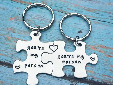 Set of 2 Aluminum You re my person puzzle piece Keychains * Best Friends * Couples Keychains Online Hot Sale