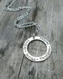 Solid pewter washer Mother s Necklace - Washer Pendant - Mom Gift - Grandma Gift - Stainless steel chain - Hand Stamped Jewelry Personalized Online Sale