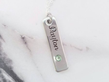 Solid Pewter Mother s Necklace - Anniversary Gift - Mom or Wife - Choose your Bar Quantity - Birthstones included - Gifts for her - New mom on Sale