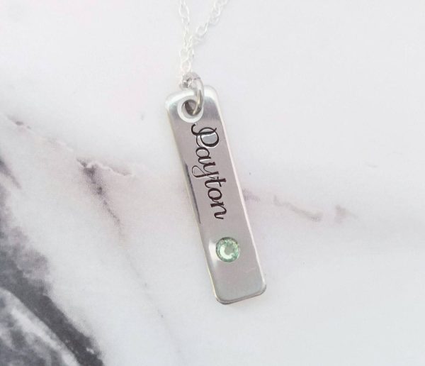 Solid Pewter Mother s Necklace - Anniversary Gift - Mom or Wife - Choose your Bar Quantity - Birthstones included - Gifts for her - New mom on Sale