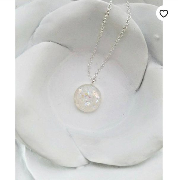 Opalescent Cremation Necklace Made with Ashes Infused Online Hot Sale