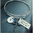 Watch over me expandable bangle bracelet * Personalized with birthstone * Hand Stamped Online Sale