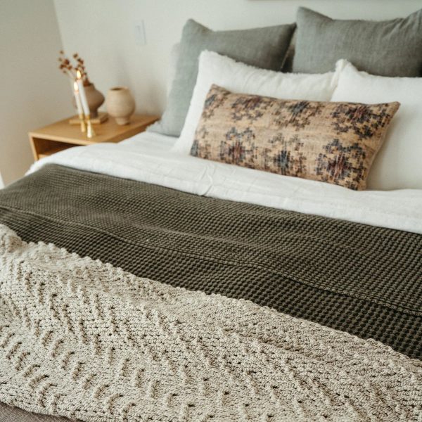 Waves Cotton Knit Throw Hot on Sale