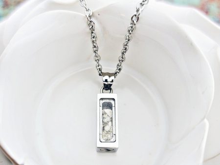 SALE- Rectangle Bar Cremation Necklace - Locket Necklace For Discount