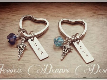 RN * CNA * LPN* Nurse* Keychain * Heart * Personalize if you d like * Sparkle bead Sale