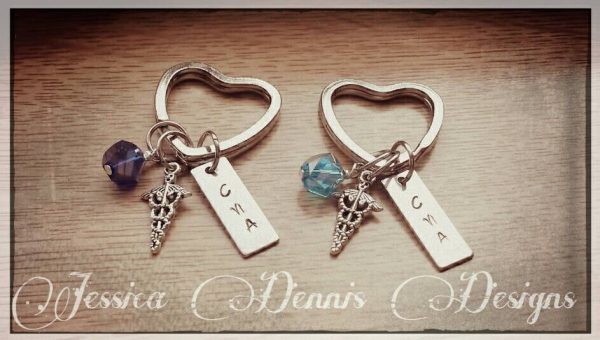 RN * CNA * LPN* Nurse* Keychain * Heart * Personalize if you d like * Sparkle bead Sale