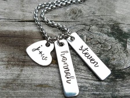 Solid Pewter Mother s Necklace - Anniversary Gift - Mom or Wife - Choose your Bar Quantity - Leave a note with names and couple s initials For Cheap