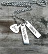 Solid Pewter Mother s Necklace - Anniversary Gift - Mom or Wife - Choose your Bar Quantity - Leave a note with names and couple s initials For Cheap