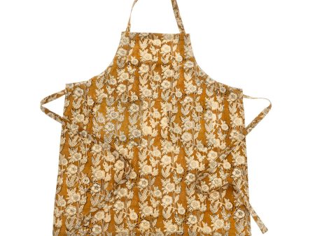 Marigold Block Print Apron Online Sale