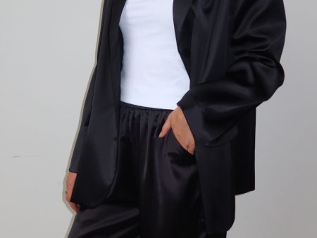 Satin Oversized Blazer Hot on Sale