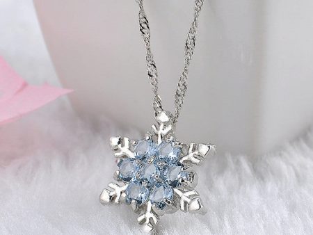 Snowflake Necklace Light Blue Supply