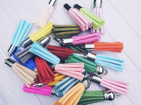 Set of 10 random color style Suede Tassels for Crafting - Jewelry Making Tassels -Lot of 10 Tassel Charms - Mixed Colors and Style Tassels - Suede Tassel Pendants - Suede Tassels - Jewelry Making Supplies - Beading - A17 Online