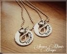 Sisters Infinity Necklace set of two * Hand stamped *  Big Sister * Little Sister * Heart necklace set Online Hot Sale