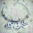 Sister Bracelet - Personalized Bangle Bracelet - Adjustable Bracelet - Custom Hand Stamped - Little Girls Teen Girls Adults - Choose a size Online now