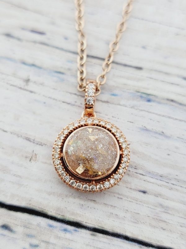 Rose Gold Cubic Zirconia Cremation Necklace Cheap