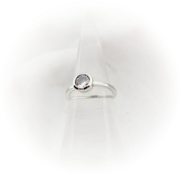 Sterling Silver 5.5mm Cubic Zirconia Cremation Ring For Sale