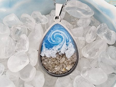 Teardrop Beach Cremation Necklace Made with your loved one s actual ashes Online now