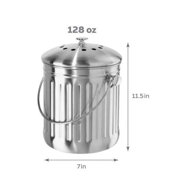 Stainless Compost Pail 3.8L Online Sale