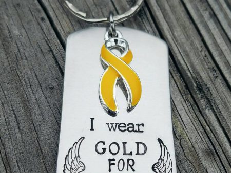 SALE Childhood Cancer Awareness - Custom Made for your Angel - Child Loss to Cancer Gift - I wear GOLD for (custom name) Hot on Sale