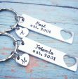 Set of 2 Best Friends Keychains * Personalized Best Friends Gift or date * Heart cutouts * BFF Keychains - Friend Gift - Hand Stamped Discount