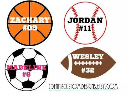 Sports Decal - Personalized - Any size - Choose your sport! - Custom Car Decal - Football Decal - Soccer Decal - Baseball Decal - Basketball Online now