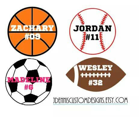 Sports Decal - Personalized - Any size - Choose your sport! - Custom Car Decal - Football Decal - Soccer Decal - Baseball Decal - Basketball Online now